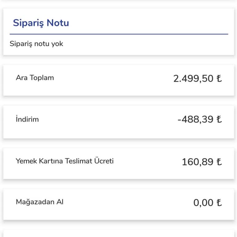 Gürmar AVM Yemek Kartına Teslimat Ücreti Kesiyor