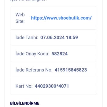 Shoe Butik İade Kargo Ücreti Kesintisi