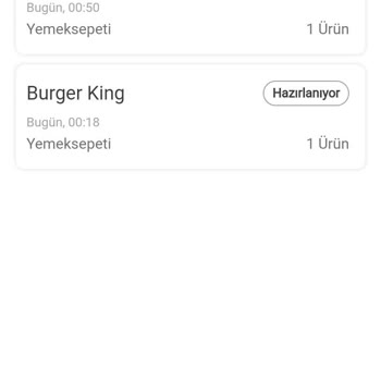 Burger King Sipariş 1.40 Saat Bekletme Ve İptal Etme