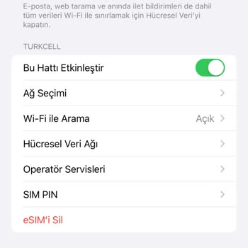 Turkcell E Sim Servis Yok