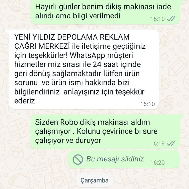 Robo İletişimden Küçük Ev Tipi Dikiş Makinesi Aldım.