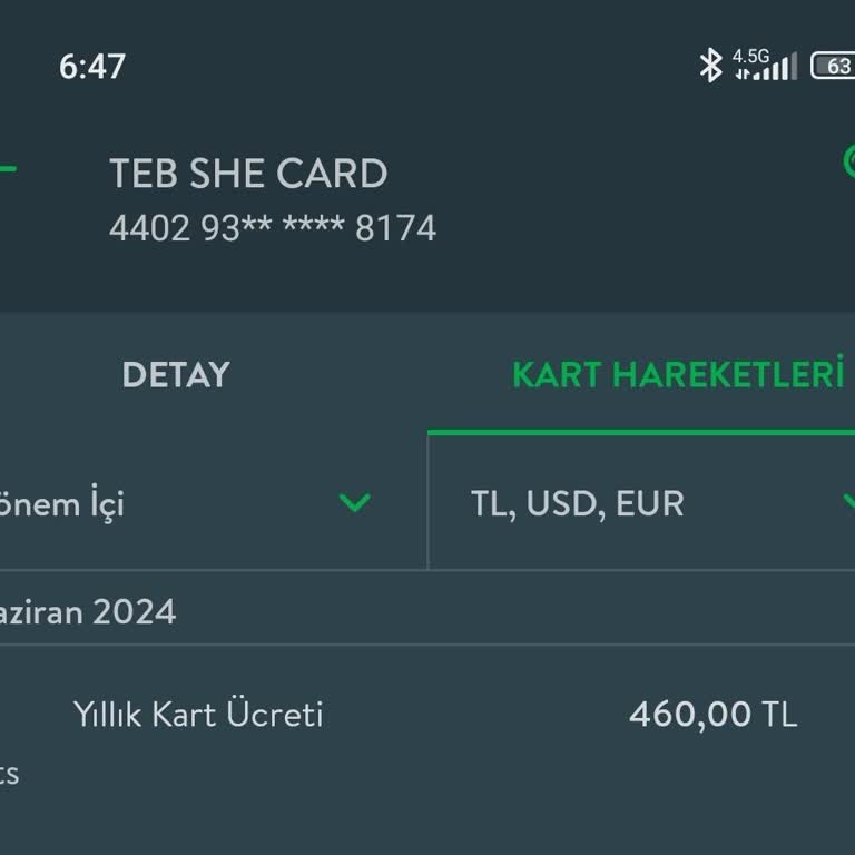 TEB Kredi Yıllık Kartı Aidat Ücreti