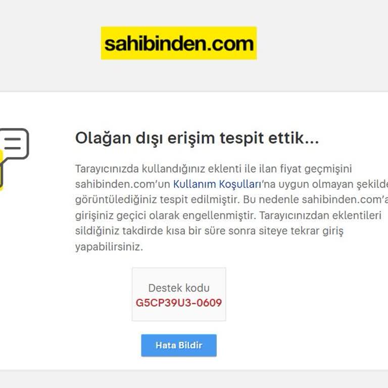 Sahibinden Olağan Dışı Erişim Tespit Ettik...