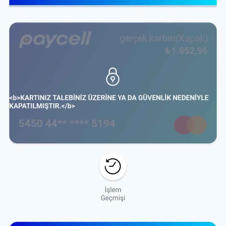 Paycell Kartımı Blokeledi Güvenlik