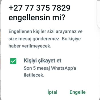 WhatsApp +27 77 Li Telefondan Gelen Mesaj