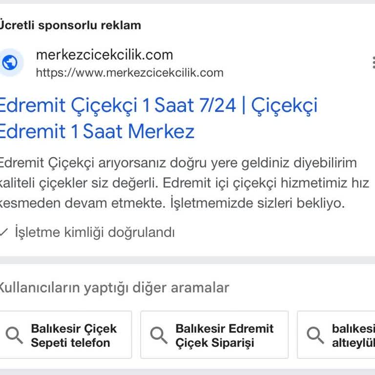 Edremit Merkez Çiçekçi Şikayetim