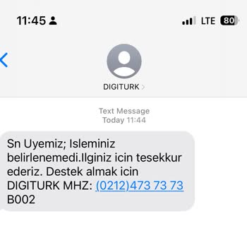 Digiturk Ve Tod Mesajları İptali