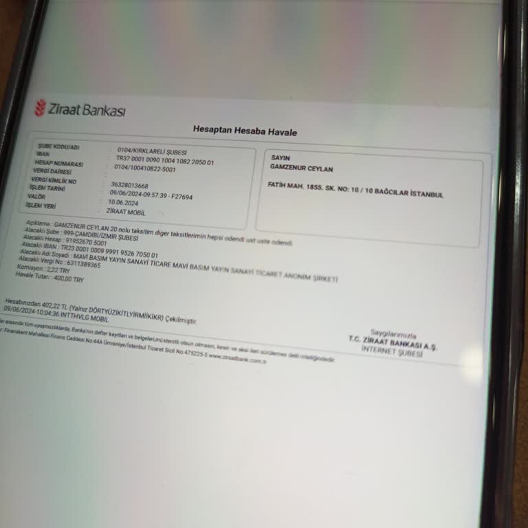 Mavi Basım Yayın Yanlış Para Transfer