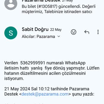 Pazarama Müşteri Hizmetleri Yanlış Yönlendirmesiyle Zararım Arttı