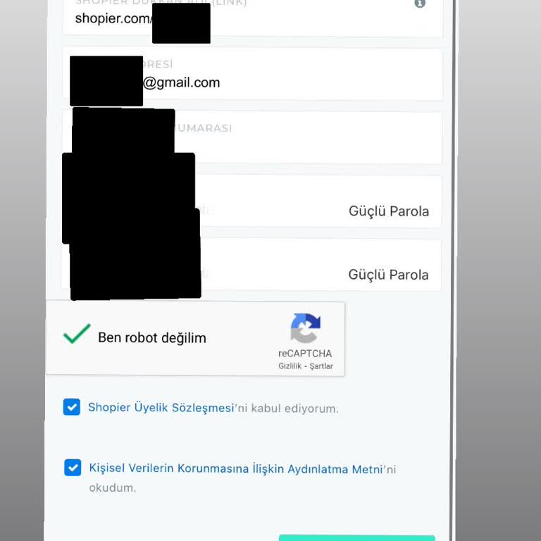 Shopier De Hesap Açamıyorum