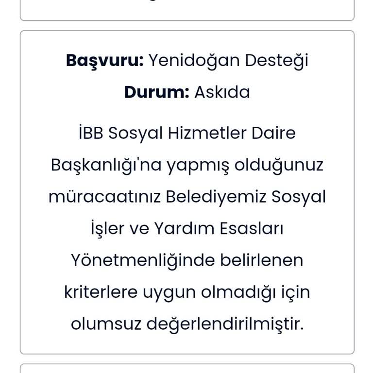 İBB - İstanbul Büyükşehir Belediyesi Yenidoğan Destek Paketi Adaletsizliği