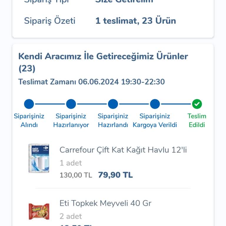 Carrefour SA Ürünlerimi Eksik Teslim Ettiler