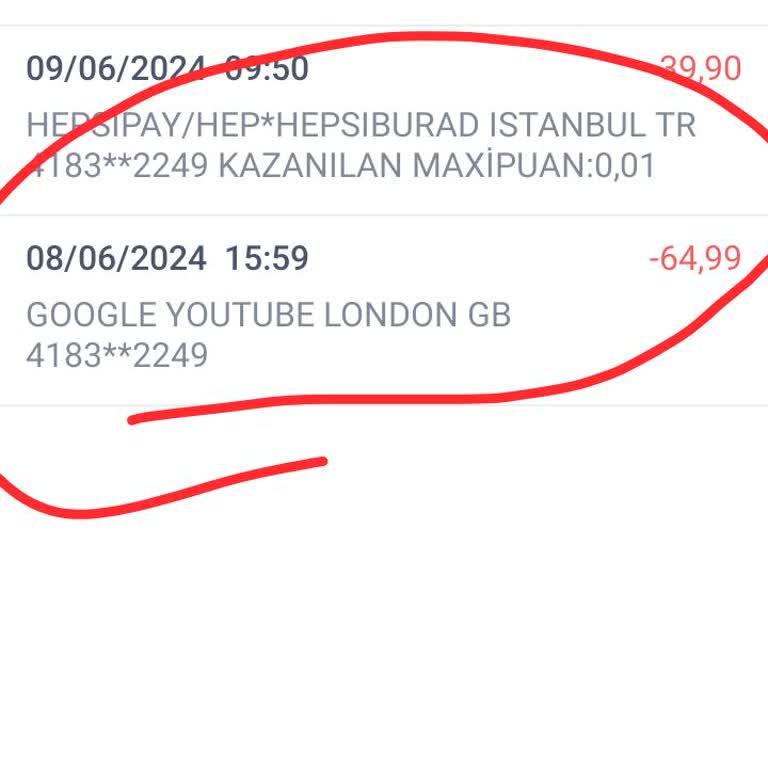 YouTube Bilgim Dışında Kartımdan Para Çekilmiş