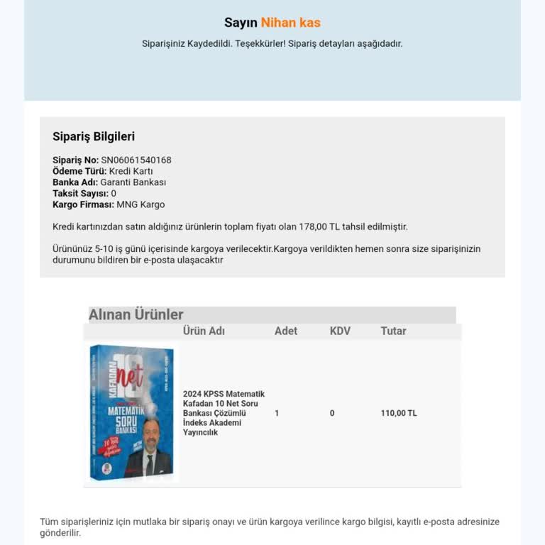 İsem Kitap Kargoya Verilmeyen Kitap