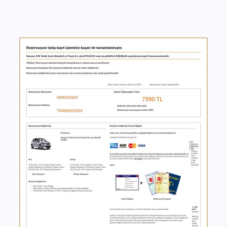 Findeks Raporum İle Ya Da Sixt İle Alakalı Bir Sorunum Var.