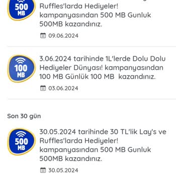 Kazandırio İnternet Gelmedi 500mb