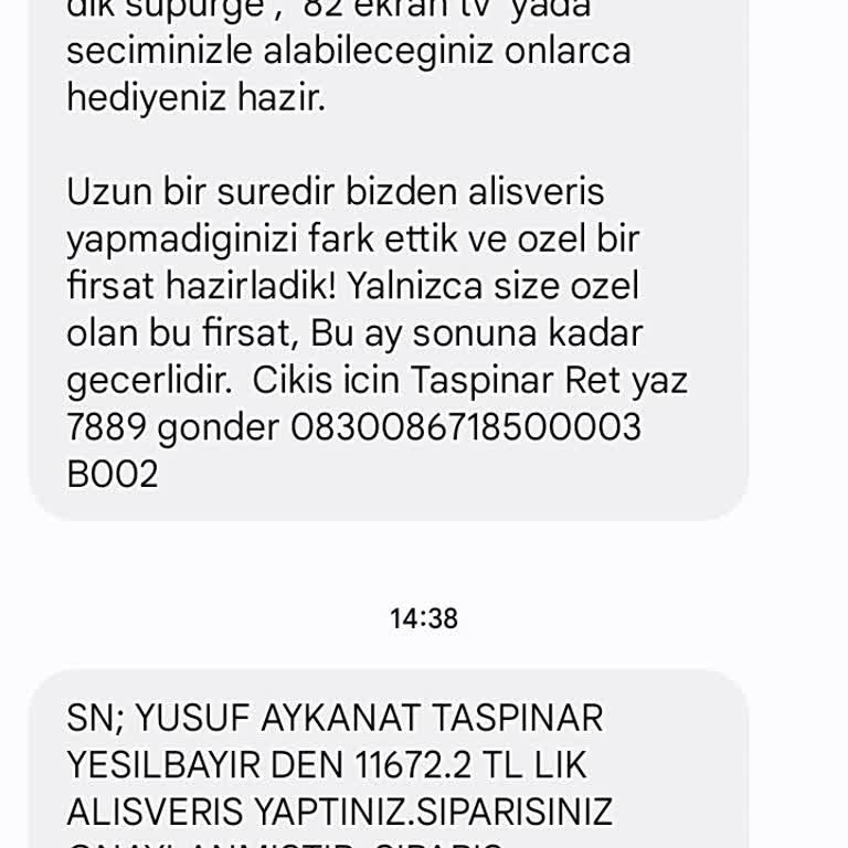 Taşpınar Alışveriş Merkezleri Taşpınar 'dan Gelen Mesaj