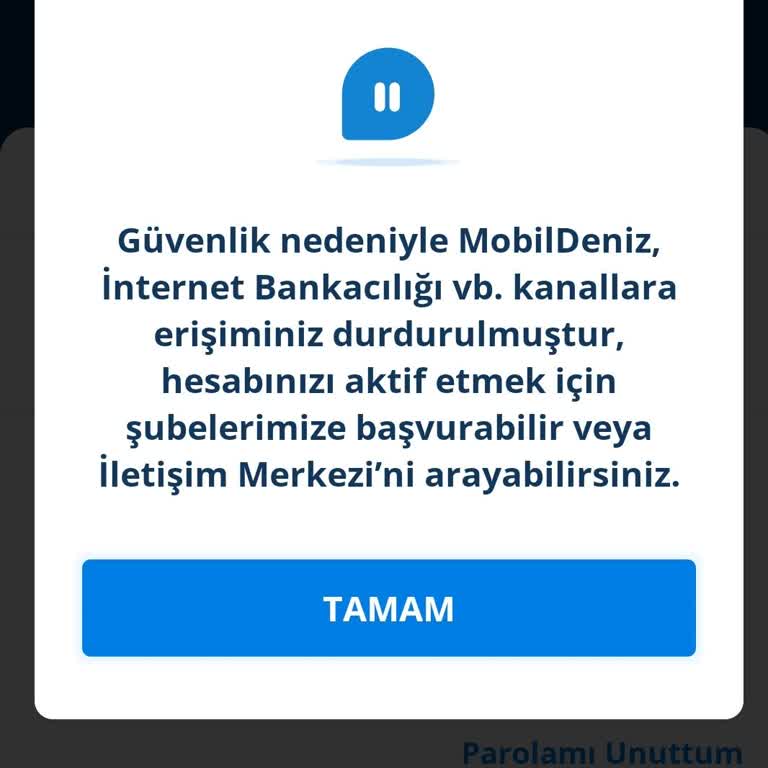 Denizbank Mobil Uygulama Mağduriyeti