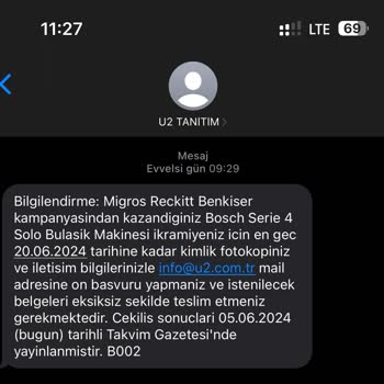 U2 Tanıtım Göndermediği İkramiye İçin "teslim Aldım İmzası" İstiyor!