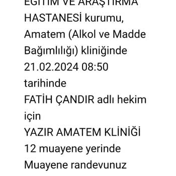 AMATEM Bilgilerimi Başkalarına Verilmesi