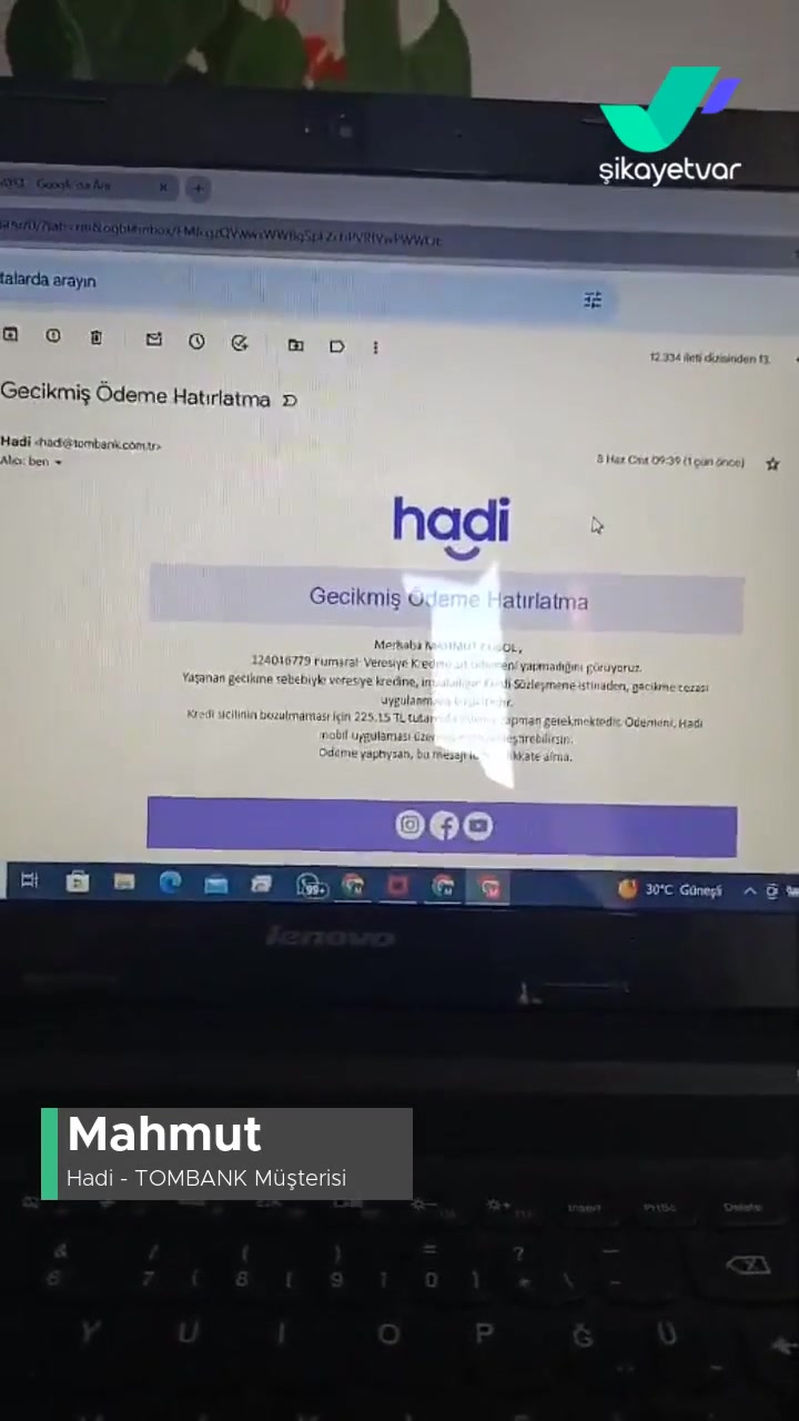 Hadi - Tombank Denilen İlk Kez Duyduğum Banka Üzerinden Gelen Bir E-posta! videonun kapak resmi