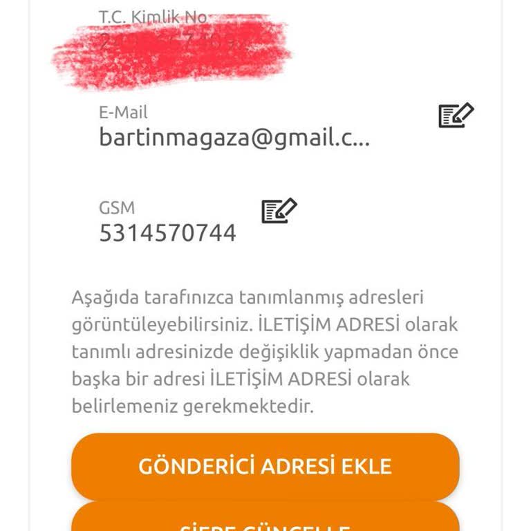 Yurtiçi Kargo Üyelik Bilgilerini Güncelleme/Değiştirme