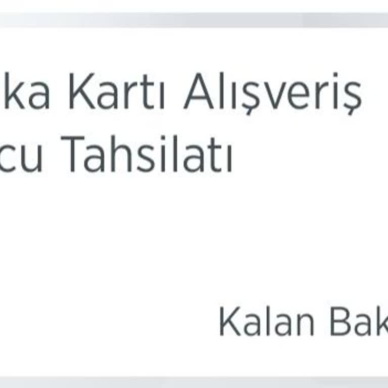 Ziraat Bankası Banka Kartı Alışveriş Tahsilatı