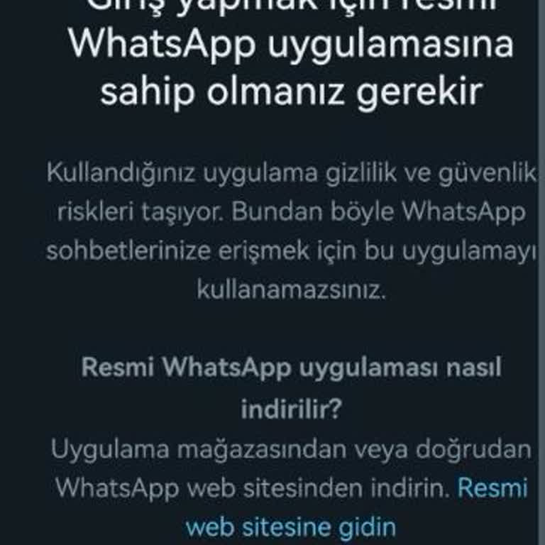 WhatsApp Resmi Uygulama Hatası