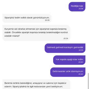 Maydonoz Dönerin Siparişleri Teslim Etmemesi