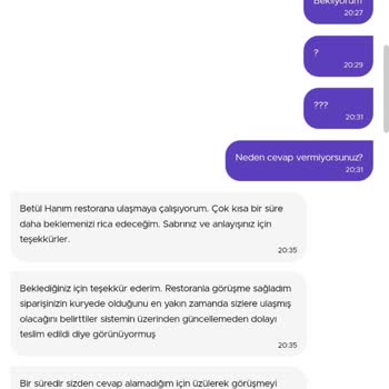 Maydonoz Dönerin Siparişleri Teslim Etmemesi
