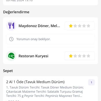 Maydonoz Dönerin Siparişleri Teslim Etmemesi