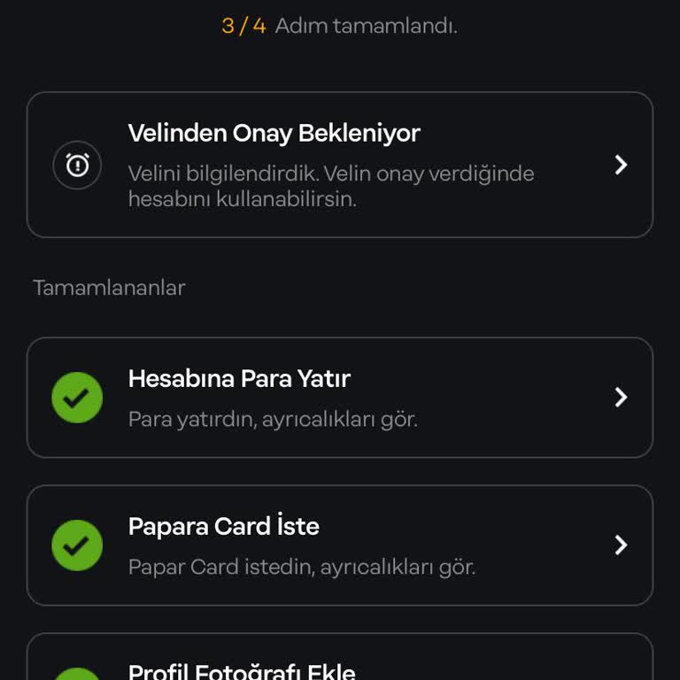 Papara Veli Hesap Onaylama Hatası