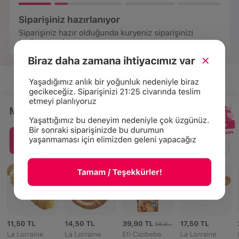 Yemeksepeti Siparişleri Geç Geliyor
