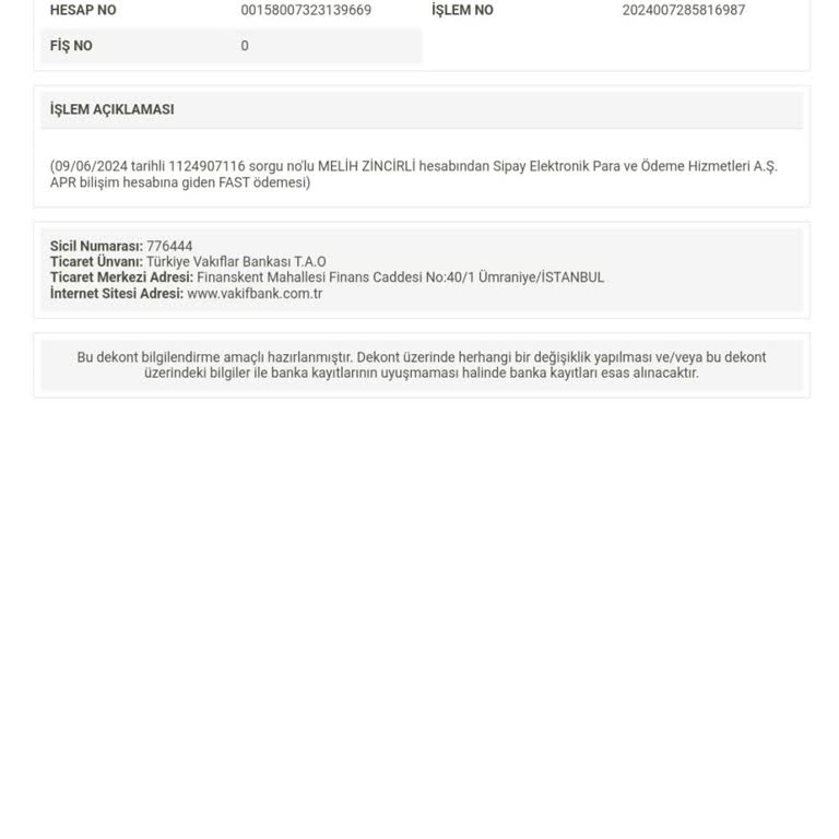 Sipay Habersiz Hesaptan Para Gönderme