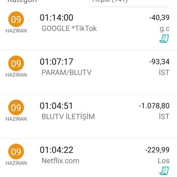 Blutv İletişim Çalınan Kredi Kartı Bilgilerim İle Alişveriş