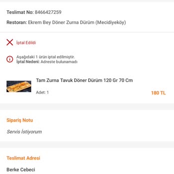 Trendyol Yemek Trendyol Ücret İadesi Yapmıyor Haksız Olduğu Halde.