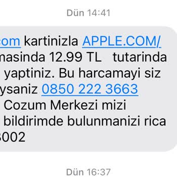 Apple.com/Bill Hesabımdan İzinsiz Para Çekimi