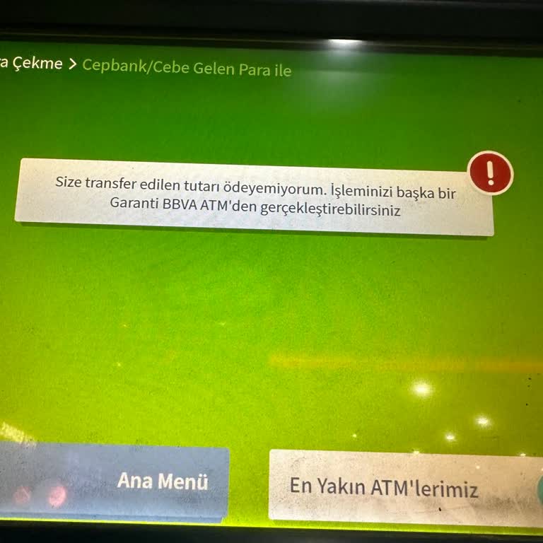 Garanti Bankası'ndan Gelen Parayı ATM'den Çekememe Sorunu