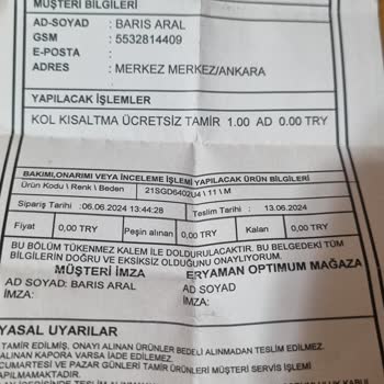 Derimod Almış Olduğum Montu Tadilat Yapmamakta Israr Ediyor
