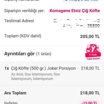 Yemeksepeti Uygulama Yetersizliğinden Kaynaklı Fazla Ücret Ödetiyor!