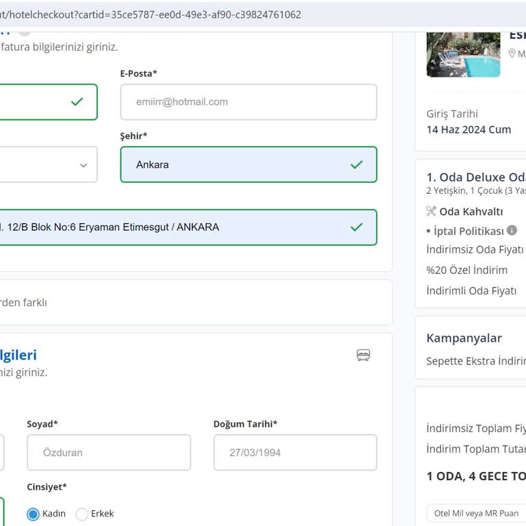 Eski Datça Pansiyon Yalan Söyleyip Fiyatı Değiştirmesi
