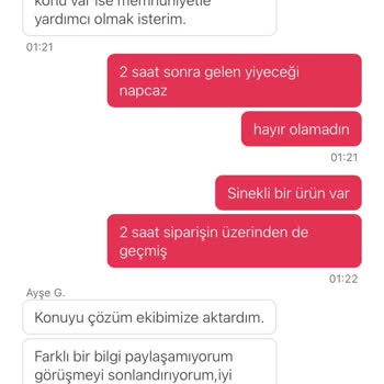 Yemeksepeti Eksik Gelen Sinekli Gelen Ürün