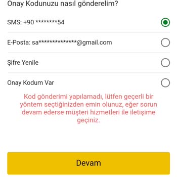 Gmail SMS Kodu Hatası