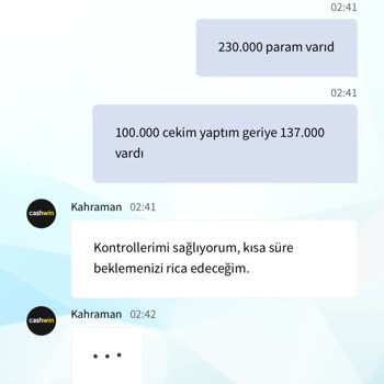 Cashwin Paramın Yarısını Sildi