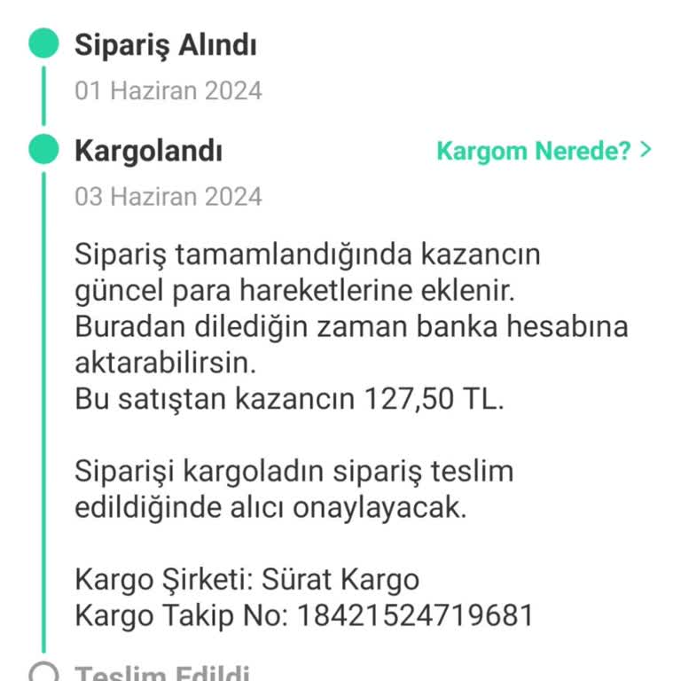 Sürat Kargo Dolap Uygulamasından Sattığım Kargomu Kaybetti