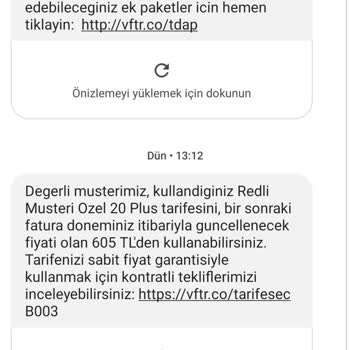 Vodafone Orantısız Zam Artışı