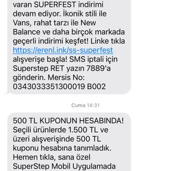 SuperStep Belirttiği İndirim Kuponunu Kullandırtmıyor