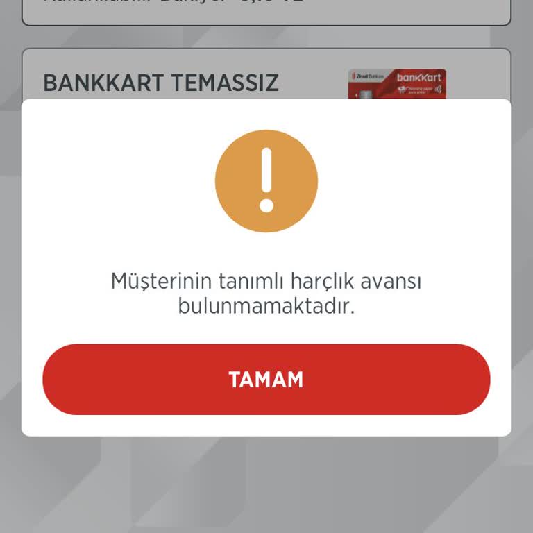 Ziraat Bankası Harçlık Avans Kullanamıyorum