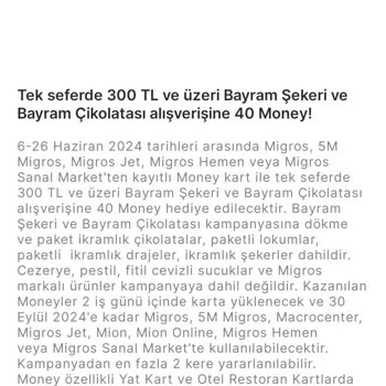Migros Kendi Kampanya Koşullarına Uymuyor.