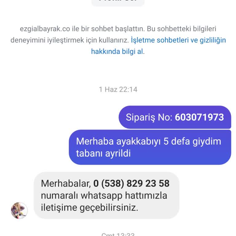 Ezgialbayrak.co Ayakkabı İade Sorunu